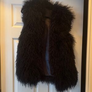 Black Faux Fur Vest